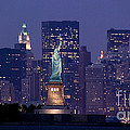 Moon Over Manhattan Photograph by Spencer Grant