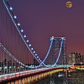Moon Rise over the George Washington Bridge Photograph by Susan Candelario Moon Rise over the George Washington Bridge Photograph by Susan Candelario