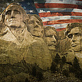 Mount Rushmore with the Stars and Stripes Photograph by Randall Nyhof Mount Rushmore with the Stars and Stripes Photograph by Randall Nyhof