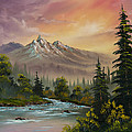 Mountain Sunset Painting by Chris Steele Mountain Sunset Painting by Chris Steele