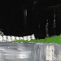 Night Horizon- abstract landscapeart Painting by Linda Woods Night Horizon- abstract landscapeart Painting by Linda Woods