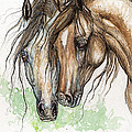 Nose To Nose Watercolor Painting by Angel Ciesniarska Nose To Nose Watercolor Painting by Angel Ciesniarska