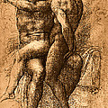 Nude Study Number One Painting by Michelangelo Buonarroti Nude Study Number One Painting by Michelangelo Buonarroti