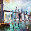 NY City Brooklyn Bridge II Painting by Ylli Haruni NY City Brooklyn Bridge II Painting by Ylli Haruni