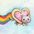 Nyan Cat Valentine Heart Painting by Olga Shvartsur Nyan Cat Valentine Heart Painting by Olga Shvartsur