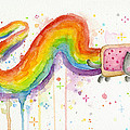 Nyan Cat Watercolor Painting by Olga Shvartsur Nyan Cat Watercolor Painting by Olga Shvartsur