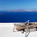 Old Boat On The Roof Of The Building On Santorini Greece by Michal Bednarek Old Boat On The Roof Of The Building On Santorini Greece by Michal Bednarek