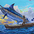 Old Man and the Sea Off00133 Painting by Carey Chen Old Man and the Sea Off00133 Painting by Carey Chen