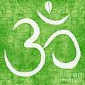 Om Green Painting by Linda Woods Om Green Painting by Linda Woods