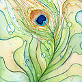 Peacock Feather Watercolor Painting by Olga Shvartsur Peacock Feather Watercolor Painting by Olga Shvartsur