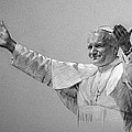 POPE JOHN PAUL II bw Drawing by Ylli Haruni POPE JOHN PAUL II bw Drawing by Ylli Haruni