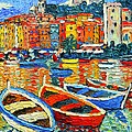 Portovenere Harbor - Italy - Ligurian Riviera - Colorful Boats And Reflections Painting by Ana Maria Edulescu Portovenere Harbor - Italy - Ligurian Riviera - Colorful Boats And Reflections Painting by Ana Maria Edulescu