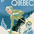 Poster advertising skiing holidays in the province of Quebec by Canadian School Poster advertising skiing holidays in the province of Quebec by Canadian School