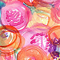 Purple and Orange Flowers Painting by Linda Woods Purple and Orange Flowers Painting by Linda Woods