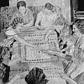 Quilting Bee Drawing by Quwatha Valentine Quilting Bee Drawing by Quwatha Valentine