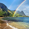 Rainbow over Haena Beach Photograph by M Swiet Productions Rainbow over Haena Beach Photograph by M Swiet Productions
