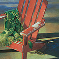 Red Adirondack Chair by Mia Tavonatti