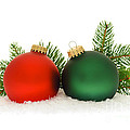Red and green Christmas baubles Photograph by Elena Elisseeva Red and green Christmas baubles Photograph by Elena Elisseeva