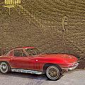 Red Corvette Mixed Media by Steve Karol Red Corvette Mixed Media by Steve Karol