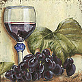Red Wine And Grape Leaf Painting by Debbie DeWitt Red Wine And Grape Leaf Painting by Debbie DeWitt
