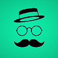 Retro Minimal vintage face with Moustache and Glasses Digital Art by Philipp Rietz Retro Minimal vintage face with Moustache and Glasses Digital Art by Philipp Rietz