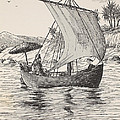 Robinson Crusoe On His Boat by English School Robinson Crusoe On His Boat by English School