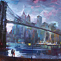 Romance by East River II Painting by Ylli Haruni Romance by East River II Painting by Ylli Haruni