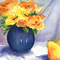 Roses and Sunflowers Painting by Maria Hunt Roses and Sunflowers Painting by Maria Hunt