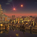 Rujjipet Sunset Alien Cityscape Digital Art by Judi Suni Hall Rujjipet Sunset Alien Cityscape Digital Art by Judi Suni Hall