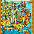 San Francisco Illustrated Map Painting by Maria Rabinky San Francisco Illustrated Map Painting by Maria Rabinky