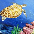 Sea Turtle Painting by Amelie Simmons Sea Turtle Painting by Amelie Simmons