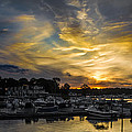 Selective Color Sunset - Mystic River Photograph by Kirkodd Photography Of New England