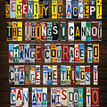 Serenity Prayer Reinhold Niebuhr Recycled Vintage American License Plate Letter Art Mixed Media by Design Turnpike Serenity Prayer Reinhold Niebuhr Recycled Vintage American License Plate Letter Art Mixed Media by Design Turnpike