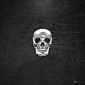 Silver Human Skull On Black Leather by Serge Averbukh Silver Human Skull On Black Leather by Serge Averbukh