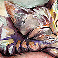 Sleeping Kitten Painting by Olga Shvartsur Sleeping Kitten Painting by Olga Shvartsur