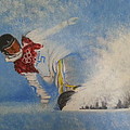 Snowboarder Painting by Amelie Simmons Snowboarder Painting by Amelie Simmons