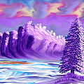 Snowy Mountain Dusk by Barbara Burns