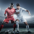 Soccer Player Kicking Ball In Stadium Photograph by Dmytro Aksonov
