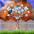 Spoon Tree Mixed Media by Ally White Spoon Tree Mixed Media by Ally White