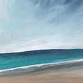 Spring Beach- contemporary abstract landscape Painting by Linda Woods Spring Beach- contemporary abstract landscape Painting by Linda Woods