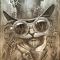 Steampunk Cat Painting by Jeff Haynie Steampunk Cat Painting by Jeff Haynie