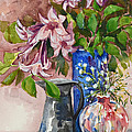 Asian Pink Lilies Painting by Jyotika Shroff Asian Pink Lilies Painting by Jyotika Shroff
