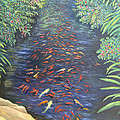 Stream of Koi Painting by Karen Zuk Rosenblatt Stream of Koi Painting by Karen Zuk Rosenblatt
