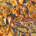 Sun- Bathing Among Yellow Roses Painting by Fereshteh Stoecklein Sun- Bathing Among Yellow Roses Painting by Fereshteh Stoecklein
