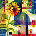 Sunflower Collage Painting by Hailey E Herrera Sunflower Collage Painting by Hailey E Herrera