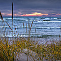 Sunset on the Beach at Lake Michigan with Dune Grass Photograph by Randall Nyhof Sunset on the Beach at Lake Michigan with Dune Grass Photograph by Randall Nyhof