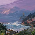 Sunset Fog Painting by Michael Humphries Sunset Fog Painting by Michael Humphries