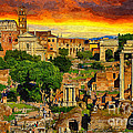 Sunset in Rome Painting by Stefano Senise Sunset in Rome Painting by Stefano Senise