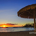 Sunset Under a Bamboo Umbrella in Hawaii  by Aloha Art