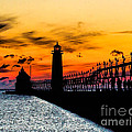 Sunset walking on Grand Haven Pier Photograph by Nick Zelinsky Jr Sunset walking on Grand Haven Pier Photograph by Nick Zelinsky Jr